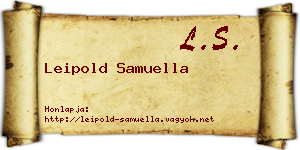 Leipold Samuella névjegykártya